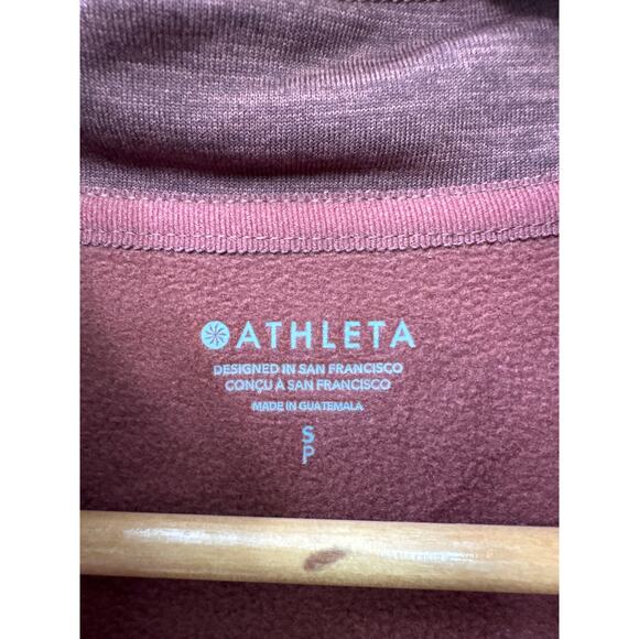 Athleta Rust Brown Womens Quarter Zip Sweatshirt Pullover Size Small Athleisure - Picture 3 of 9